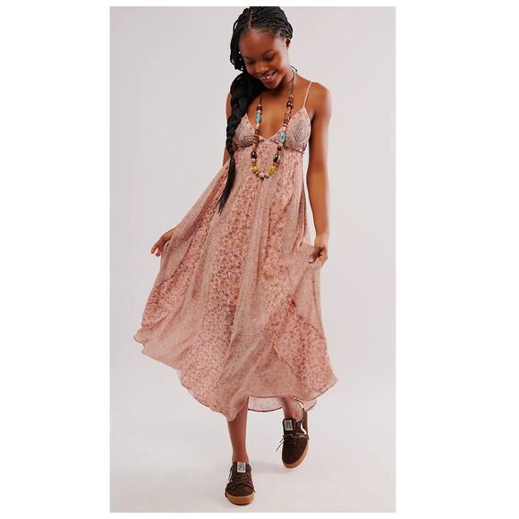 Free People Forever Time Sleeveless Midi Dress Size Large - Picture 1 of 16